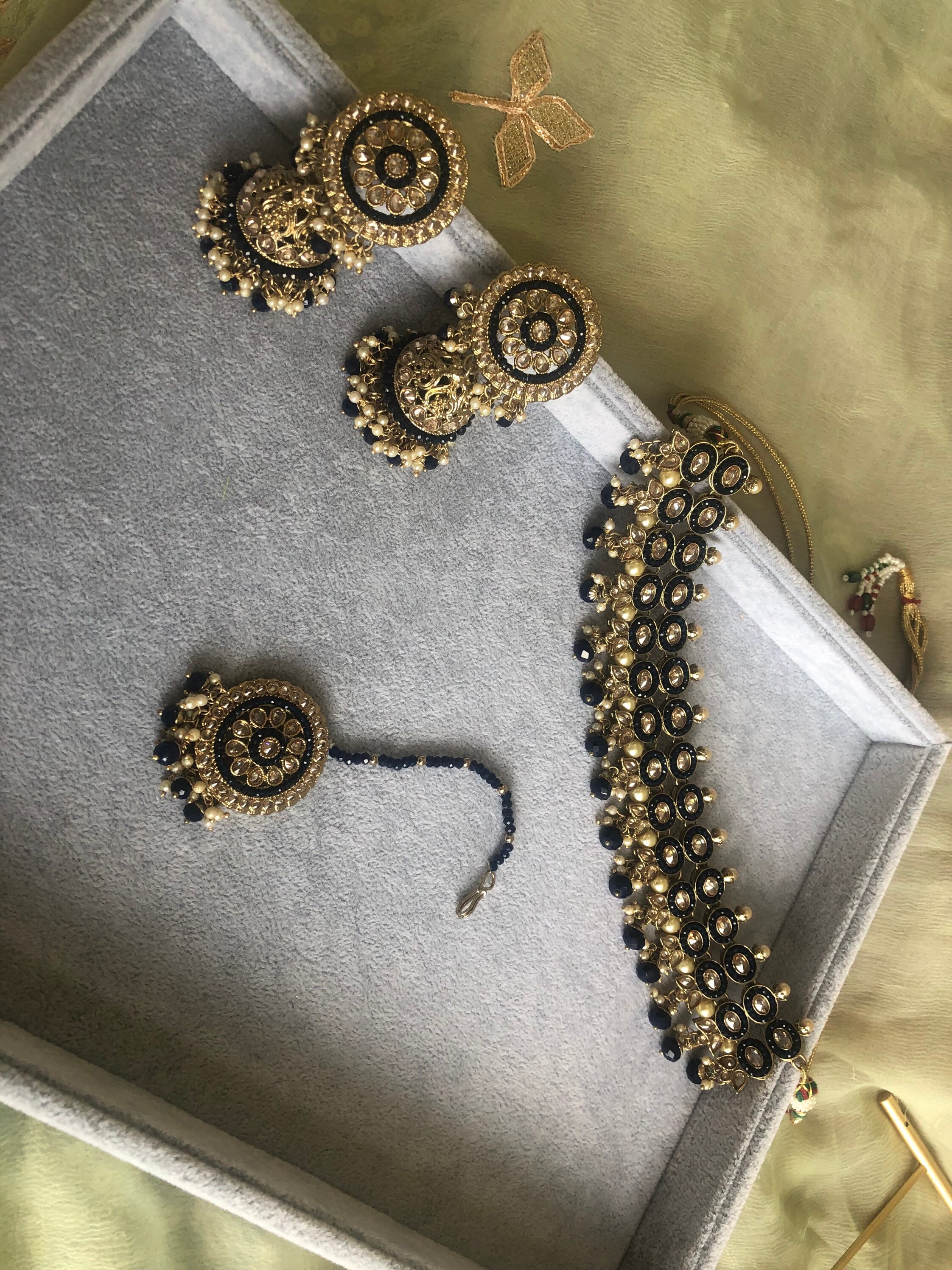 Polki Necklace/ Earrings/ Tikka/ Indian Jewelry/ Pakistani Etsy