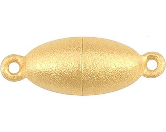 Langer magnetische sluiting - olijfgroen 925 zilver - mat verguld