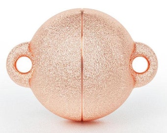 Langer Magnetic clasp - BALL 925 silver - rose gold plated
