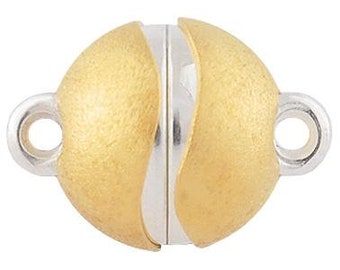 Langer Magnetic clasp - "WAVE" 925 silver - wave gold plated