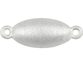 Langer magnetische sluiting - Olijfgroen 925-zilver - mat