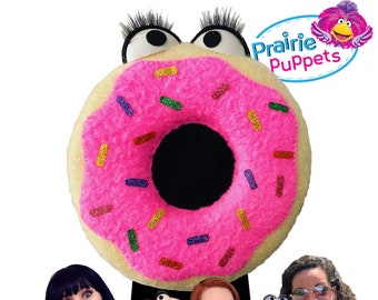 Professional Hand Puppet Frosted Donut - Made to Order by Prairie Puppets!