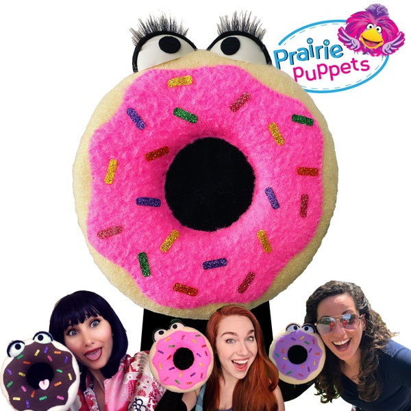Professional Hand Puppet Frosted Donut - Made to Order by Prairie Puppets!