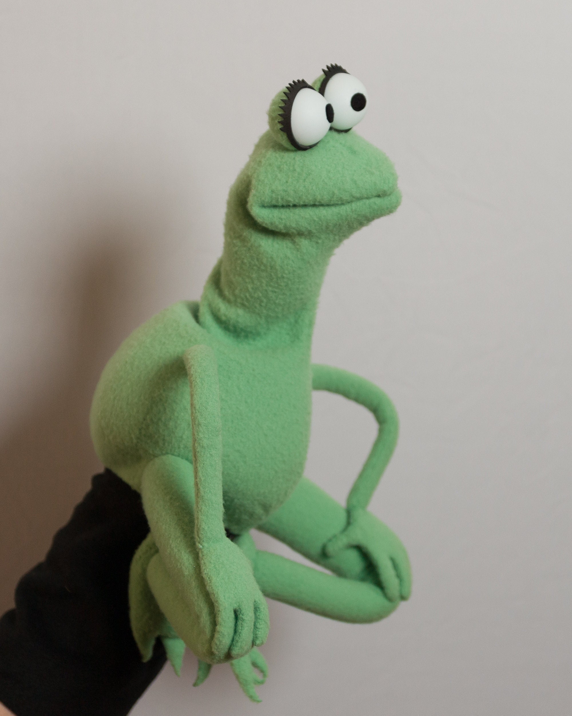 Professional Frog Hand Puppet, Green Female Frog Amphibian Puppet, Rod Arm  Puppet, Professional Puppet Made to Order 