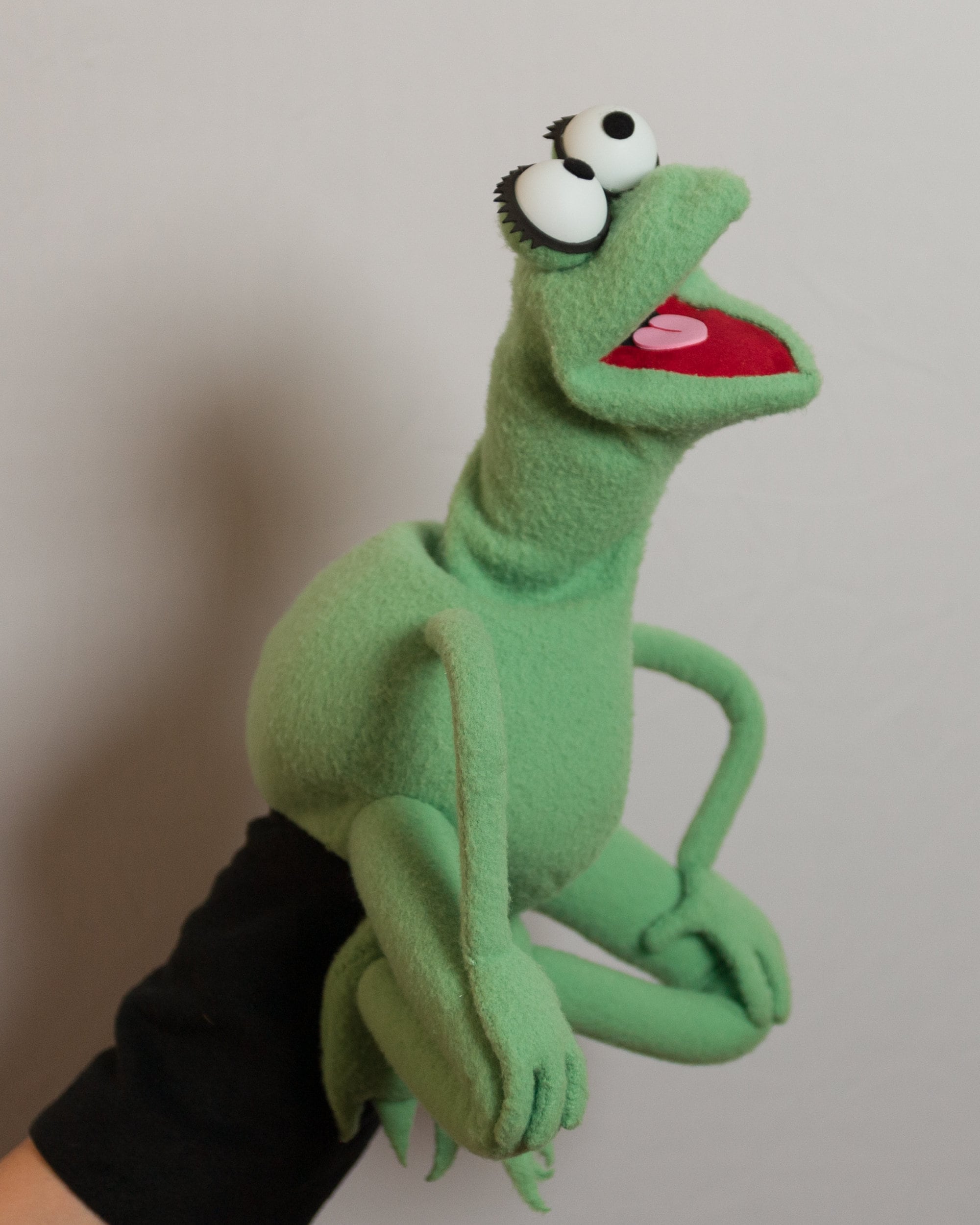 Professional Frog Hand Puppet, Green Female Frog Amphibian Puppet