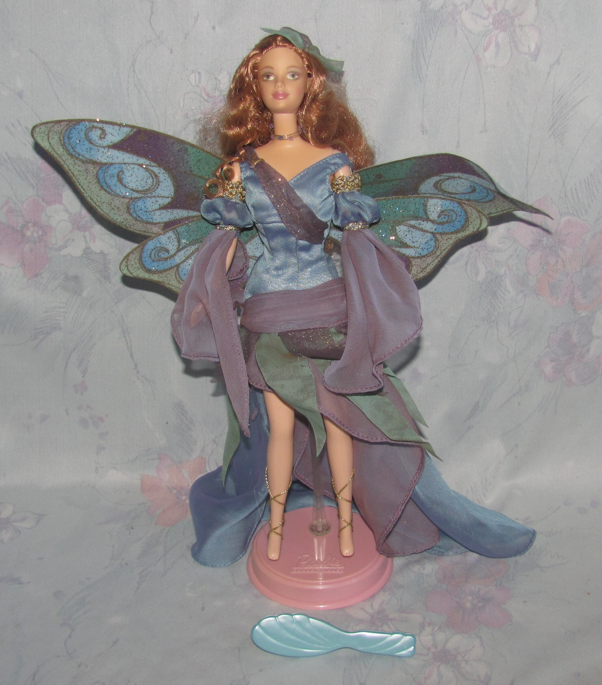 2000 Fairy of the Forest Barbie Doll With Stand Brush Wings Are Crumpled folded Etsy