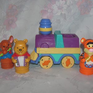 Mega Bloks Winnie The Pooh Train with Tigger, Pooh, and Roo Figures  Working, Music