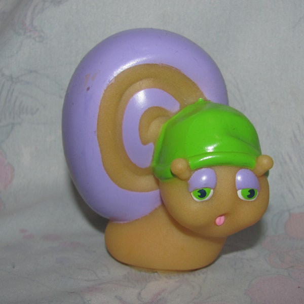 Vintage Glow Worm - Glo Friend from Wendy's - Glo Snail - with Purple Shell, Green Hat