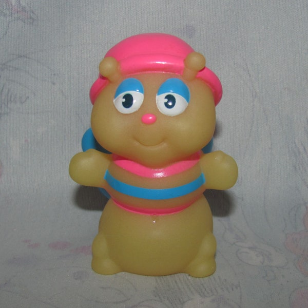 Vintage Glow Worm - Glo Bug Friend from Wendy's - With Pink Hat, Blue Wings