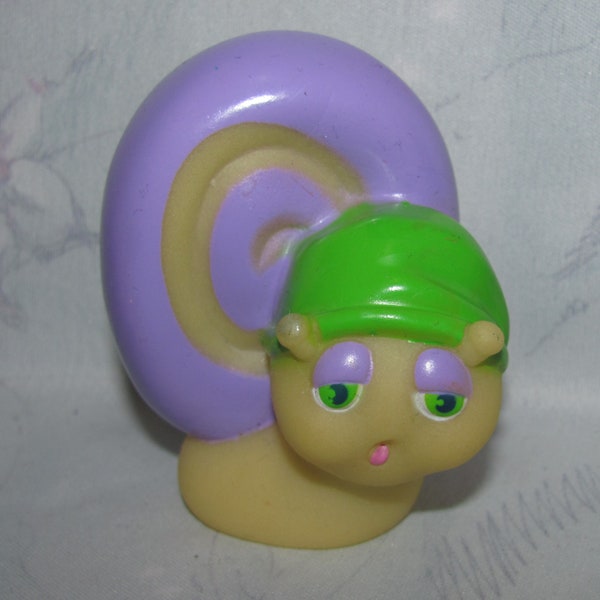 Vintage Glow Worm - Glo Friend from Wendy's - Glo Snail - with Purple Shell, Green Hat