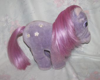 Vintage Hasbro My Little Pony MLP Softie - Plush Horse - Blossom - Purple Earth Pony Toy