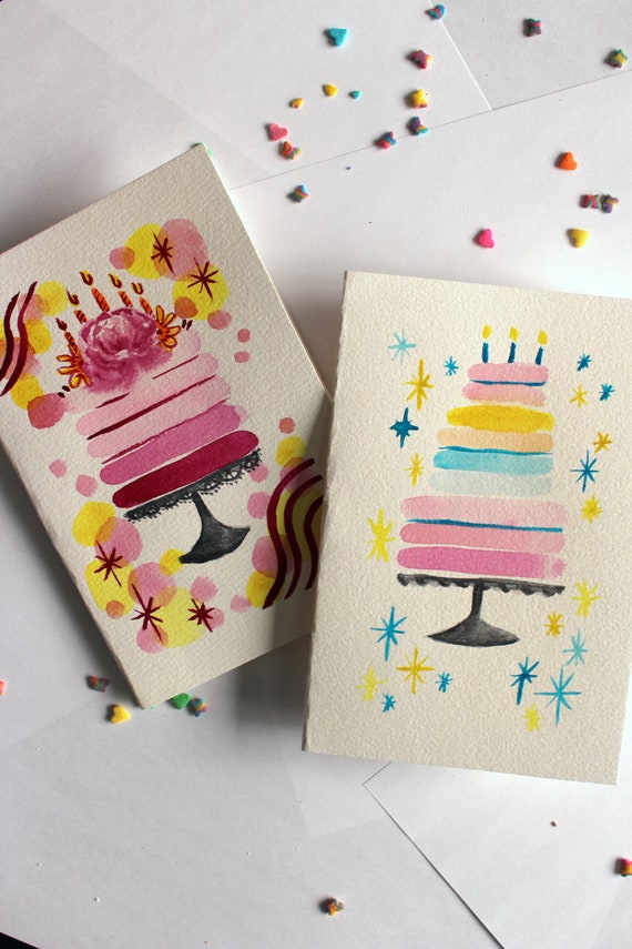 Birthday Cards with Washi Tape Cakes - Make and Takes