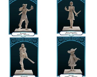 Hexenmeisterin 4 Rassen: AAsimar, Goblin, Halb-Elfe, Tiefling 3D Gedruckt für Tabletop, Büste oder Display, Rollenspiele oder Dungeons und Drachen