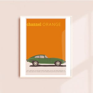 Affiche imprimée d'art d'album de disques orange de Frank ocean Channel Le jaguar de papa