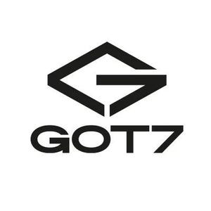 May include: Black and white GOT7 logo. The logo features a stylized black geometric shape above the word "GOT7". The text is in a bold, sans-serif font. The background is white.