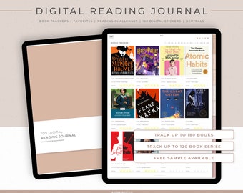 Digital Reading Journal | 168 Digital Stickers for book lovers | Portrait | Neutrals
