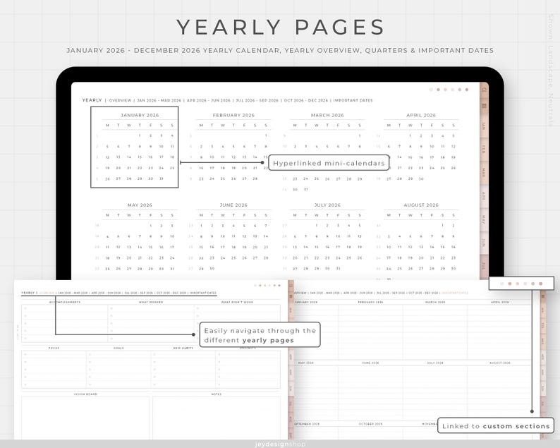 2026 Essentials Digital Planner | Yearly, Monthly, Weekly and Daily ...