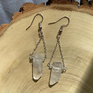Irregular Sliver Crystal Hanging Earrings