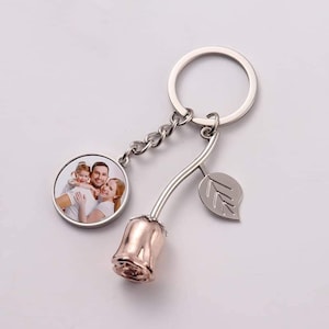 Personalized Rose Keychain