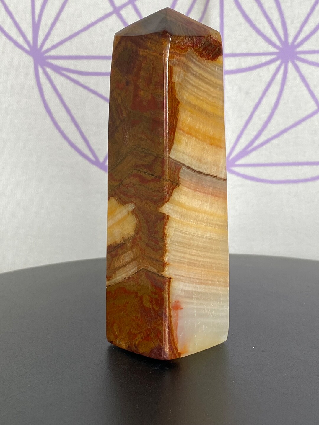 Natural Stone Polished Onyx Obelisk 232g 4.4