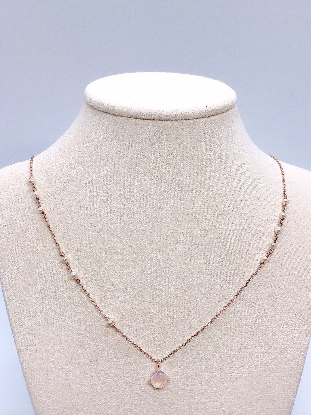 ◆STONEHENgE◆ 14K Rose Gold Pearl Necklace SA25A68B StoneHenge 14K Necklace SO0256 14K Rose Gold Cubic Zirconia