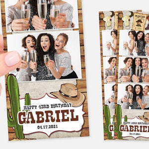 Western Photo Booth Template | 2x6 | Cowboy Birthday Photo Booth Template | Editable Text PSD | Country | Vaquero | Wild West Template
