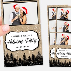 Winter Wedding Photo Booth Template, Rustic, 2x6, Snow Photo Booth Template, PSD, Instant Download, Holiday Photo Booth Template