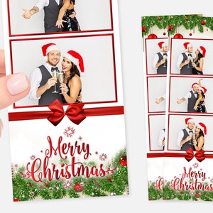 Christmas Photo Booth Template, 2x6, Holiday Photo Booth Template, Ornaments, Garland, PSD, Instant Download, Merry Christmas