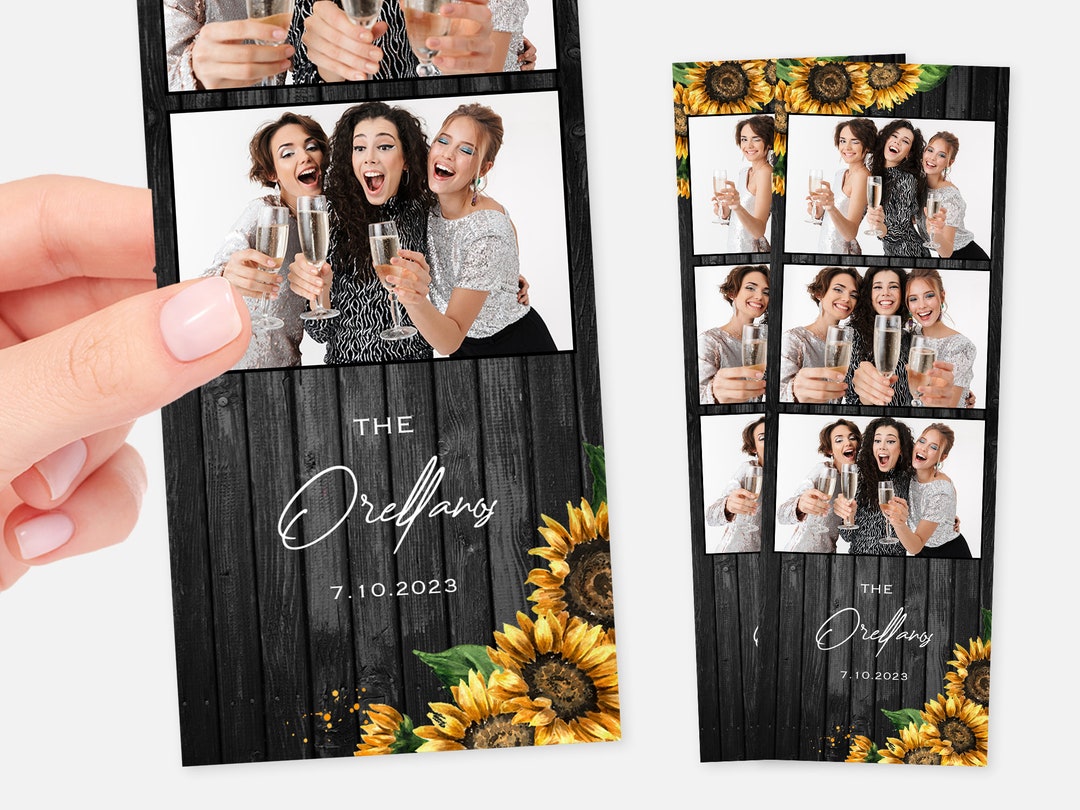 Sunflower Photo Booth Template, Wedding Photo Booth Template, Rustic