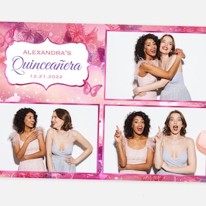 Butterfly Photo Booth Template | 4x6 | Butterfly Quinceañera Photo Booth Template | XV Photo Booth Template | Sweet 15 | Sweet 16 Template