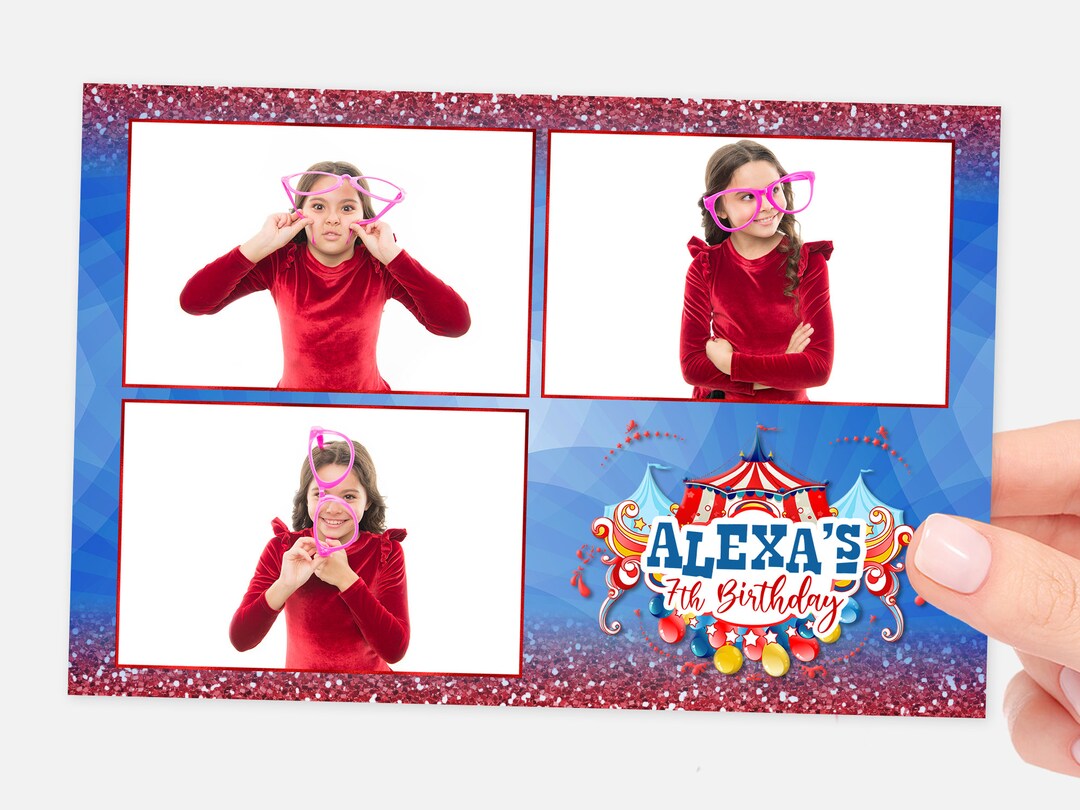 Carnival Photo Booth Template, Circus, Balloons, Birthday Photo Booth