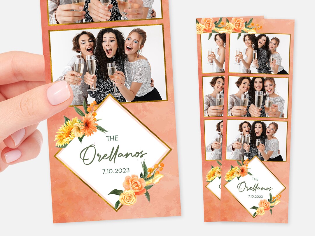 Floral Photo Booth Template Wedding Photo Booth Template Etsy