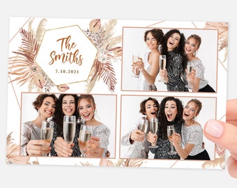 Boho Wedding Photo Booth Template | Bohemian Wedding | 2x6 | Pampas | Modern | Baby Shower Photo Booth Template | Boho Bridal Shower |