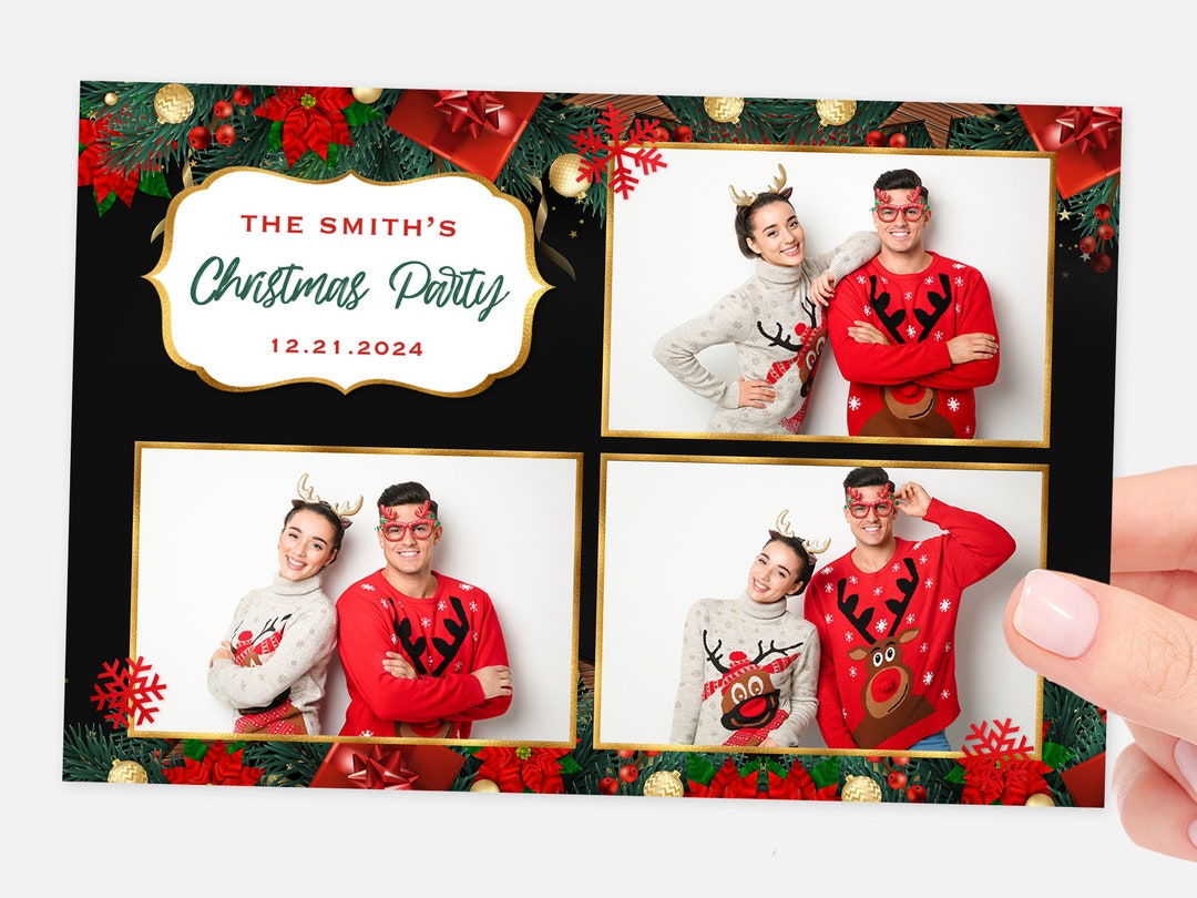 Christmas Photo Booth Template, Holiday Photo Booth Template, Holiday