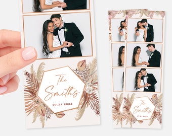 Bohemian Photo Booth Template, Wedding Photo Booth Template, Boho, 2x6, Floral Photo Booth Template