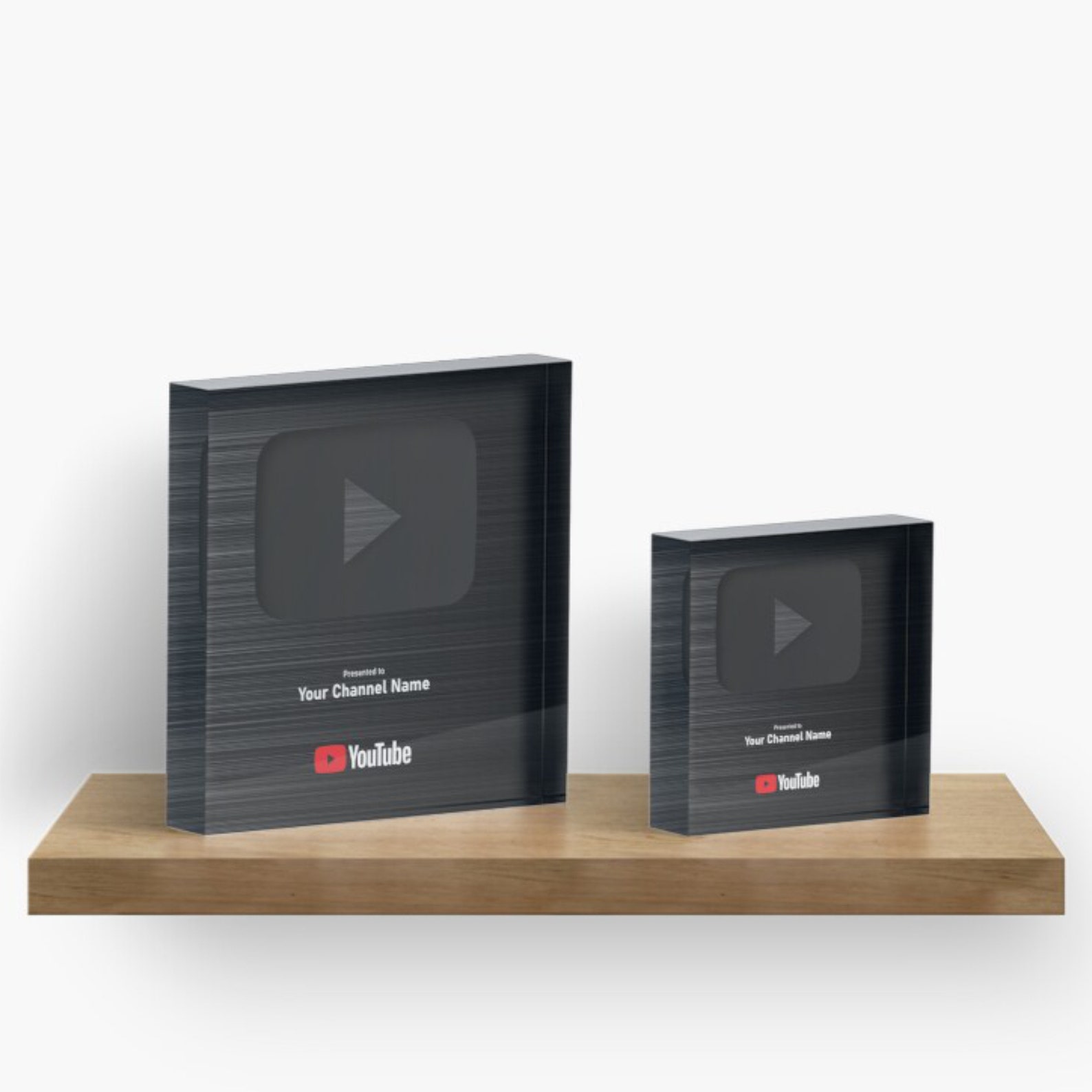 YouTube Award Plaque with the Black Play Button for your Etsy