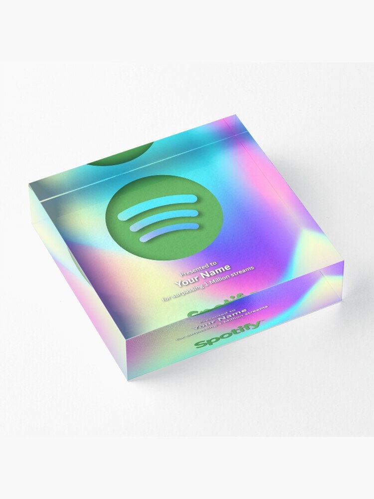 Custom Design & Personalized Spotify Streams Milestone Award Etsy