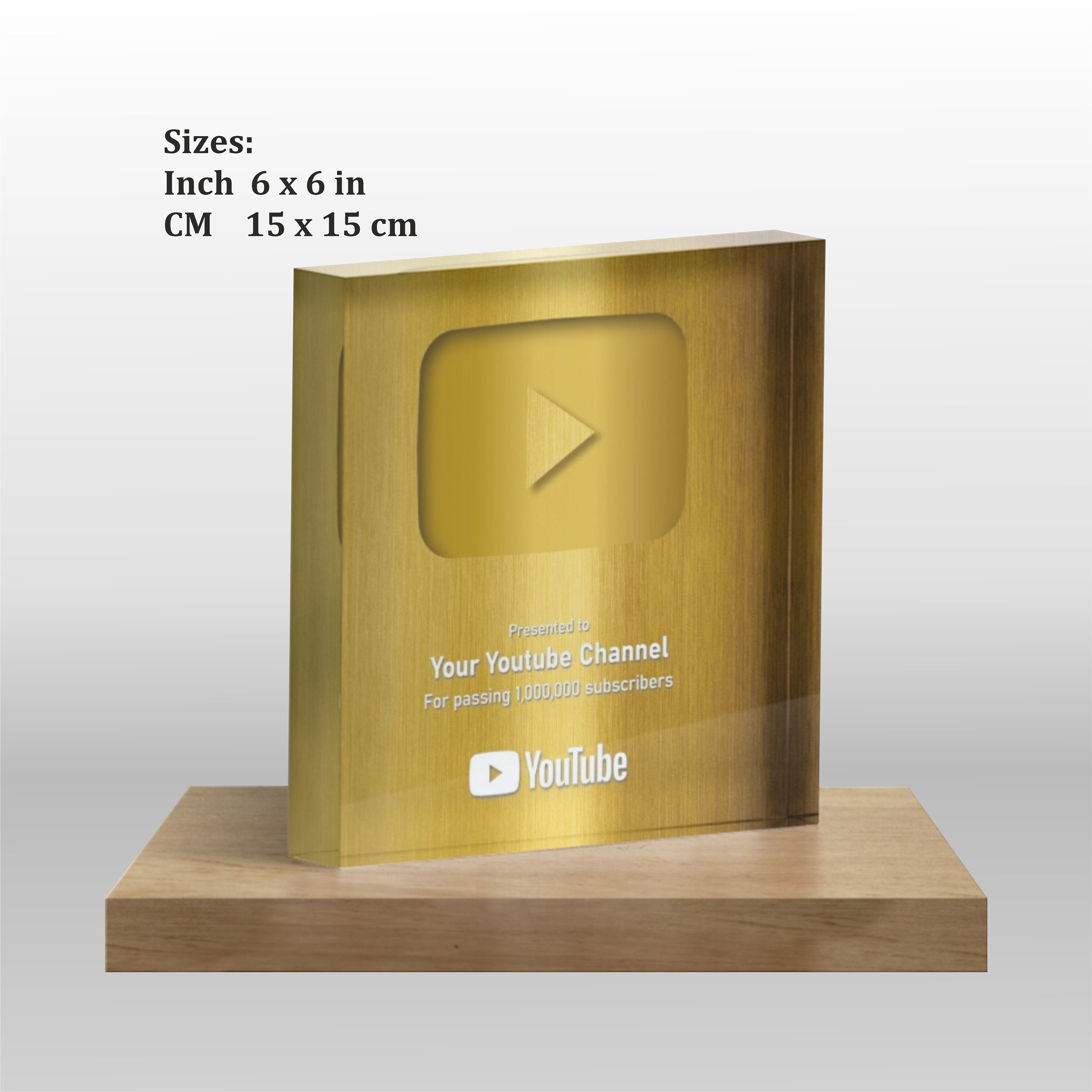 Placa de premio de YouTube con el botón de reproducción de
