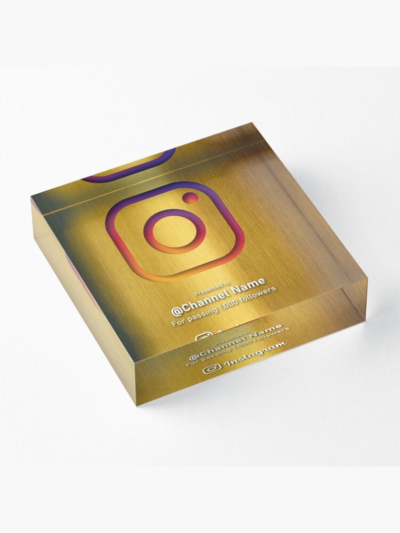 Instagram Award Plaque with the Creator Streamer follower play Etsy