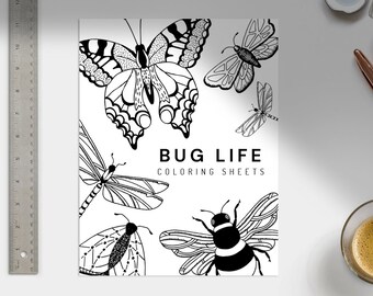 Download Bug Coloring Books Etsy