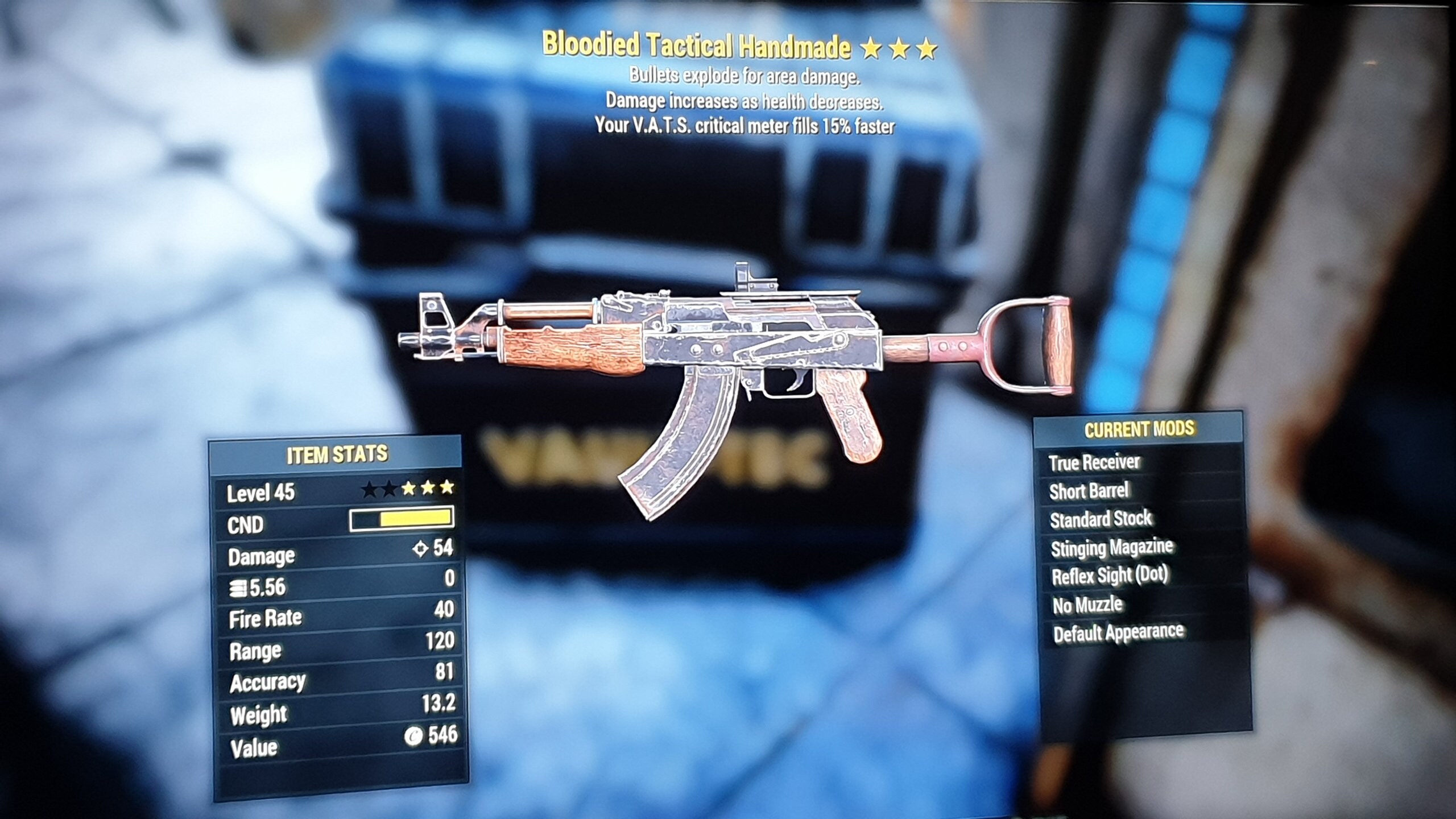 Bloodied Explosive Crit Fill Handmade 3 Star Fallout 76 PS4 Etsy
