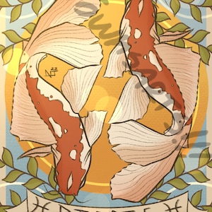 Pisces zodiac sign 8 x 10