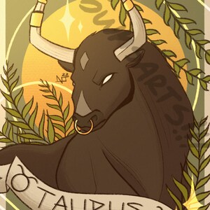 Taurus zodiac sign 8 x 10