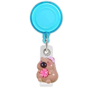 Capybara Badge Reel ID Holder: Cute Gift for Veterinarian, Nurse, Doctor, Medical Assistant, Science Lab Worker, Vet Tech, Therapist, Rad