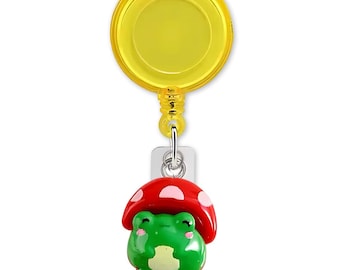 Pilz Frosch Badge Reel: Nettes Geschenk für Bibliothekar, Tierarzt, Krankenschwester, Doktor, Arzthelferin, Vet Tech, Therapeut, Studenten