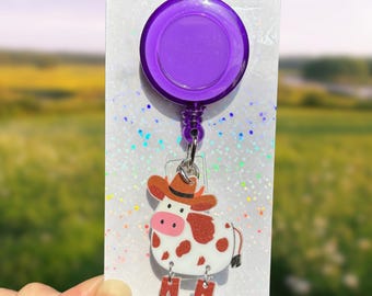 Kuh Badge Reel Ausweishalter: Geschenk für Tierarzt, Krankenschwester, Doktor, Arzthelferin, Wissenschaftlicher Laborant, Vet Tech, Therapeut