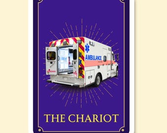 Die Streitwagen Ambulance Tarot Karte EMT Sticker