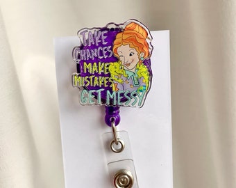 Miss Frizzle Wissenschaft Lehrer Badge Reel ID Inhaber: Geschenk für Tierarzt, Krankenschwester, Doktor, Arzthelferin, Vet Tech, Therapeut