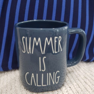 Rae Dunn "Summer Is Calling" Navy Blue Mug Summer Collection