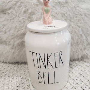 Rae Dunn &quot;Tinker Bell&quot; Disney&#39;s Princess White Canister Collection